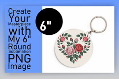 Chic Circle PNG Car Coaster Design , Flowers Heart Product Image 1