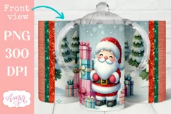 Christmas sippy cup sublimation PNG, Santa 12oz Kids tumbler Product Image 1