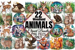 Woodland Animals Clipart Bundle PNG Product Image 1