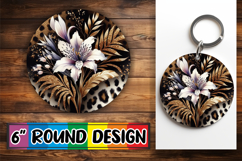 Joyful Circle Keychain Sublimation, Leopard Prints Product Image 1