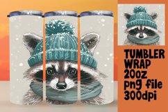 Adorable Winter Animal Tumbler Wrap Design 20oz Product Image 1