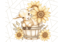 Rustic Sunflower Clipart, Soft Country Farmhouse Florals Png Product Image 2