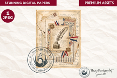 Vintage Patriotic 4th of July Junk Journal digital paper Product Image 1