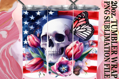 Radiant Love 20oz tumbler wrap, Skull USA Product Image 1