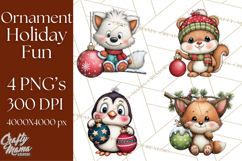 Christmas Characters on Ornaments PNG Clipart Product Image 1