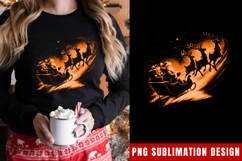 Santa Sleigh PNG, Christmas Holiday Sublimation PNG Product Image 1