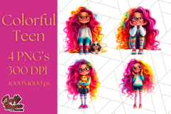 Teen Girl Clipart PNG, Fun Character Illustration Product Image 1