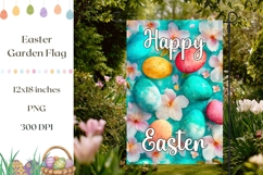 Easter Garden Flag, Colorful Easter Eggs Garden Flag Design Product Image 1