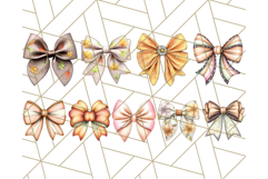 Fall Bow Clipart, Autumn Hair Bows PNG, Fall Ribbon Png Product Image 6