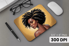 Afro Girl / Woman braided hair Mouse Pad, Black Queen PNG Product Image 1