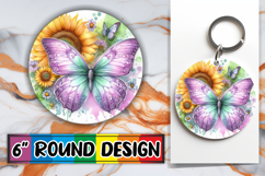 Bright Sublimation Round Ornaments, Butterfly Product Image 1