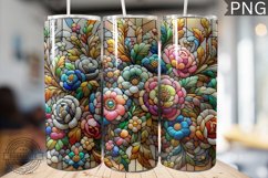 Embroidered Flowers Tumbler Wrap - High Quality 300 Dpi Product Image 1