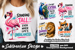 Confidence Attitude Animal Sublimation Flamingo Lion Peacok Product Image 1