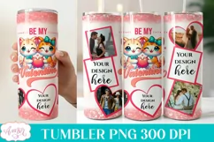 Be my Valentine photo tumbler wrap for sublimation, cat love Product Image 2