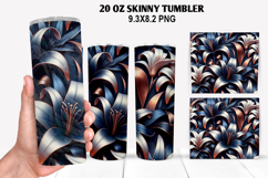 3D Flower Skinny Tumbler 20oz Wrap Design,Flowers Tumble PNG Product Image 1