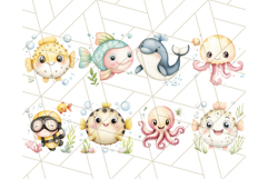 Under the Sea Nursery Clipart, Ocean Animals PNG Product Image 6