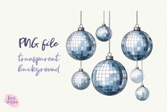 Retro Disco Ball PNG Groovy Disco Christmas Clipart Product Image 2