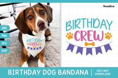 Cute Birthday Dog Bandana Quote SVG | Birthday Crew Product Image 1