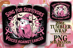 Heartfelt Moments 20oz tumbler wrap, Ghost Cancer Product Image 1