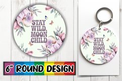 Radiant Round Coaster Design, Flower Quote Product Image 1