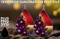 Playful Teardrop Earrings Art PNG, Leopard Prints Product Image 1