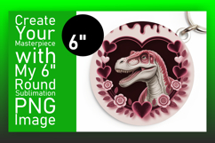 Glamorous Round Design for Sublimation , Cute Dino Product Image 1