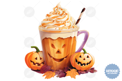 Halloween Coffee PNG | Pumpkin Spice Latte PNG | Fall PNG Product Image 2