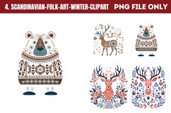 Scandinavian Folk Art Winter Clipart PNG Product Image 1
