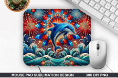 Dolphins Mouse Pad Sublimation, 4th Of July Mouse Pad PNG Product Image 1