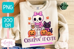 Cute Skeleton shirt PNG, Cute Halloween shirt PNG Product Image 1
