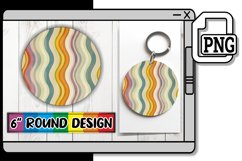 Vibrant Circles: Sublimation Coasters &amp; Keychain Product Image 1