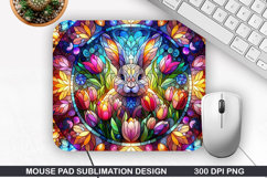 Bunny Mouse Pad Sublimation, Easter Mouse Pad PNG Product Image 1