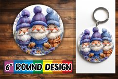 Winter Gingerbread Man Sublimation Keychain Round Design Product Image 1