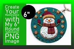 Charming Round Design Keychain Template , Snowman Product Image 1