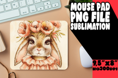 Joyful Desk Pad Sublimation Style, Cute Bunny Product Image 1