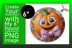 Creative Circle Design Keychain Template , Cute Pumpkin Product Image 1