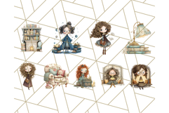 Whimsical Library Clipart with Cozy Readers and Books Product Image 6