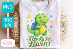 Cute back to school shirt PNG, Ready to learn sublimation Product Image 7