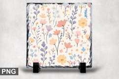 Pastel Flowers Square Sublimation Slate Design Product Image 1