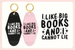 Book Lover Motel Keychain SVG | I Like Big Books Product Image 3
