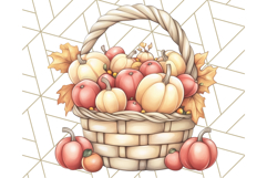 Fall Dinosaur PNG Clipart with Autumn Elements, Cute Dino Product Image 2