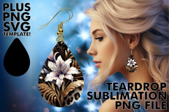 RADIANT Teardrop Earrings Sublimation, Leopard Prints Product Image 1