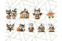 Retro Halloween Clipart Vintage PNG Graphics, 50s Holiday Product Image 6