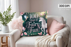100 days of school Pillow Design, Teacher PNG Sublimation Product Image 1