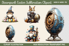 Steampunk Easter Sublimation Clipart PNG Product Image 1
