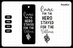 Dark Romance Bookmark Saying SVG | Came For The Hero Product Image 3
