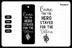 Dark Romance Bookmark Saying SVG | Came For The Hero Product Image 3