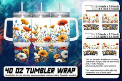 Watercolor Meadow Magic Floral Tumbler Wrap Product Image 1