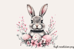 Pink Black Easter Clipart PNG Product Image 1