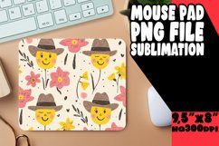 Flower Mouse Pad with Smile Pattern PNG Product Image 1